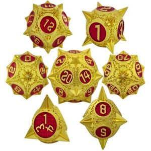 7 Piece Metal Dice Set Spiked Series